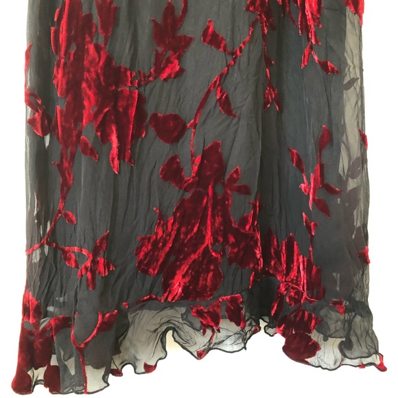 Vintage AXL silk blend red and black v-neck dress - Picture 14 of 15